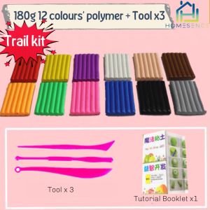 [READY STOCK] Kids Clay High Quality Oven Bake Polymer Clay Solid Colour软陶土