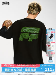 F426 Store American Retro Casual Loose Icon Lawn Long Sleeve T-Shirt Youth Pop Style All Seasons round Neck Other Pattern