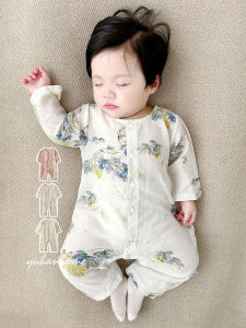 Baby Romper Spring Autumn Long Sleeve Thin Loose Breathable Home Air Conditioning Suit Baby Sleepwear Crawling Clothes Harie