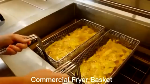 Long Handle Deep Frying Basket Stainless Steel Mesh Oil Fry Basket for French Fries Fried Chicken