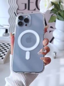 For Apple Original Magnet Magsafe Case Iphone 15 14 13 12 Mini 11 Pro Max 7 8 Plus X Xs Xr Se 2020 Clear Cover Magnetism Acrylic