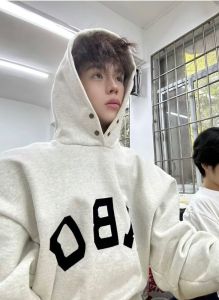 American Style Handsome Fleece Lined Hoodie 420g Double Button Heavy Street Trendy Brand Couples Jacket for Men And Women