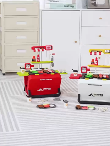 Kitchen Toys BBQ Cart Playset Barbecue Lights and Sounds Cooking Grill Pretend play toys for Kids