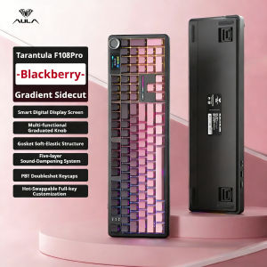 AULA F108PRO Gaming Wireless Mechanical Keyboard Tri Mode Multi-Knob Screen RGB lighting effects Esports Wireless Keyboard with TFT Smart Display