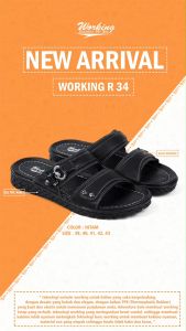 Sandal Pria Kulit Slide Working R 34 / Sendal Pria Import Fashion Santai