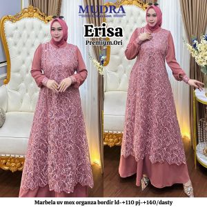 Gamis Muslimah Premium Erisa Nox Organza Bordir – Dress Panjang Elegan Pesta & Kondangan Hijab (Lilac/Dasty/Sage/Deep Lilac/Tosca Mint/Blue)