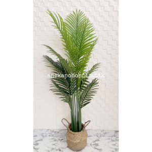 Pohon Artificial Pohon Daun Palem T150 Cover Pot Keranjang Anyaman Belly Home Decor Aesthetic