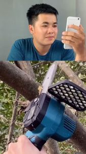 Trọn bộ máy cưa pin cầm tay mini chuyên dụng cưa gỗ cắt tỉa cây cảnh cây ăn quả loại tốt