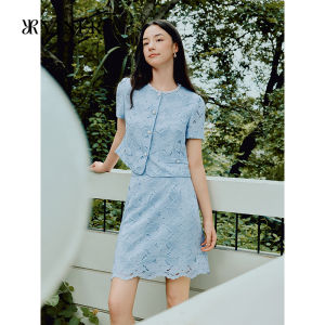 YINER | French Style Lace Heavy Embroidery Round Neck H Jacket