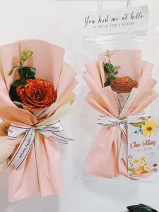 🔝 Hoa tặng 20/10 - Một bông hoa hồng nhũ đỏ quà tặng valentine 8/3 20/10