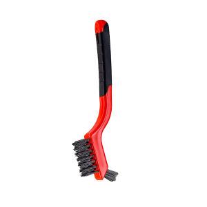 SI FANG | SI FANG 7/9inch Stainless Steel Wire Brush Metal Brass Nylon Curved Handle Rust Removal for Hard-to-Reach Areas Cleaning Tool