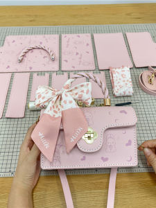 Print Rabbit Small Square Bag DIY Hand-Woven Bag Homemade Material Bag Advanced Texture Shoulder Messenger Bag for Women