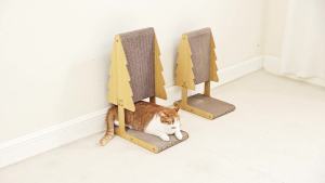 EHEYCIGA  Indoor Cat Scratching Post 24  Inch Corrugated Cat Scratching Board L  Vertical Cat Scratching Post  Large scratching pad  Brown
