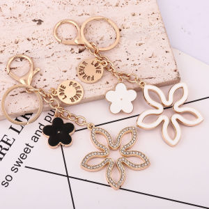 Lucky Five Leaf Grass Car Pendant Keychain Bag for Women Girls Handbag Decor DIY Handmade Jewelry Gifts