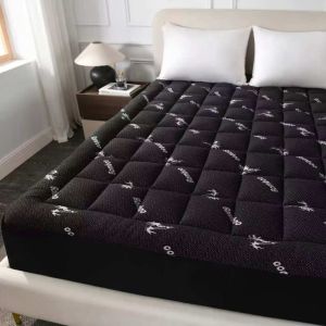 Premium Green Bamboo Mattress Protector Fitted Style with 45cm Extra Deep Pocket for Cooling Sleep Quilted Mattress Topper