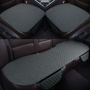 Shu Pinxuan ผ้าลินินเบาะนั่งรถยนต์ชุดสามชิ้น All-Season Universal ชิ้นเดียวไม่มีพนักพิงฤดูหนาวรถที่นั่งด้านหลังครึ่งครอบคลุมเก้าอี้เบาะ