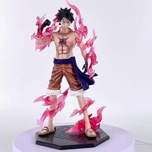 Bandai | Anime Integrated Luffy Combat Mode Action Doll Flame Effect PVC Collectible Statue Model Figurine Toy Desktop Decoration