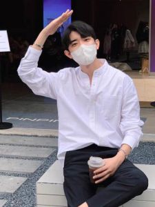 Mens Slim Fit Long Sleeve Cotton Linen Shirt Stand Collar Breathable Casual Workwear Fashion Design Spring Autumn Winter