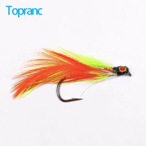 Topranc Hand Tied Streamer Fly Fishing Lure Feather Artificial Bait Fly Tackle For Trout Salmon Freshwater Fly Fishing
