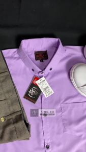 Kemeja Polos Pria Lengan Panjang Warna Lavender Lilac Slimfit Casual Formal