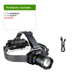 Sensor Headlamp LED Head Flashlight Powerful COB Taillight Head Torch Type-C USB Rechargeable Fishing Camping Lantern Zoom Lamp