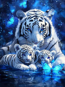 Bộ Tranh Kim Cương Huacan Tiger Tranh Thêu Tranh Ghép Hình Động Vật Đính Đá Tròn Đầy Đủ Thiết Kế Hình Bướm Dùng Trang Trí Nhà Cửa