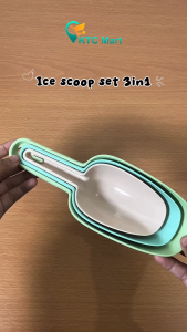 KTCmart 3in1 Ice Scoop Set 3 Food Grade Sekop Es Plastik Sekop Takar Serbaguna Sekop Tepung Beras
