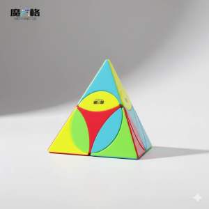 Pyraminx Coin Tetrahedron Qiyi QYToys Speedcube Pyramid Triangle Cube Toy - Stickerless- Mainan Kiub - 奇艺