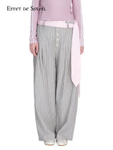 Stripe Loose Wide Leg Womens Trousers Spring