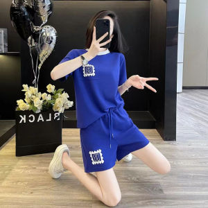 Casual Fashion Sportswear Suit Womens Summer 2024 New Arrival Loose Small Pure Cotton Short Sleeve Short Pants Two-piece Set