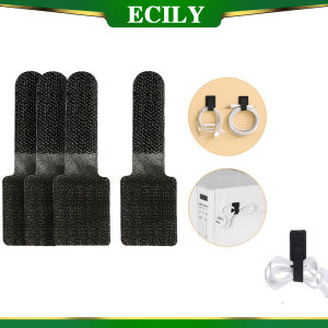 ECILY 1/5/10/20 Cái Dây Cuốn Quản Lý Dây Buộc Cáp S Velcro Dụng Cụ Cuốn Dây Dụng Cụ Cuốn Dây Keo Dính Dây Tái Sử Dụng Móc Vòng Nylon Dây Treo Đồ Power Dây Buộc Cáp