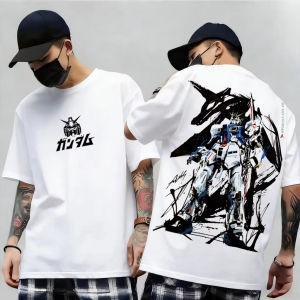 Bandai | Anime Mobile Suit RX-78-2 Gundam Mens T-Shirt pure Cotton Tee Women Short-sleeve Streetwear Casual Japanese Amuro Ray Top