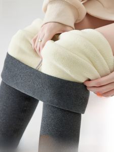 miiow | Thickened Lamb Velvet Fleece Lined High Waist Warm Pants Women Autumn Winter Inner Wear Cotton Trousers Fleece Trousers