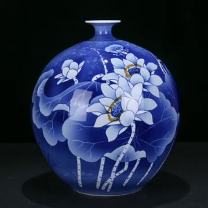 Jingdezhen Blue and White Porcelain Flower Vase