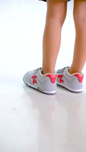 HIPZI Sepatu Anak Sneaker Anak Sekolah Laki Laki Perempuan Umur 1 - 10 Tahun Terbaru 2023 HRBX Abu Merah