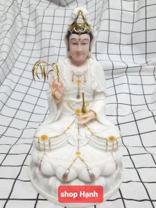 Tượng Mẹ Quan Âm đá trắng cao cấp cao 30 cm