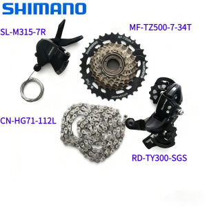 SHIMANO Tourney 7 Speed Groupset Include M315 Shifter TY300 Rear Derailleur HG200 TZ500 Cassette Sprocket 28T 34T HG71 Chain