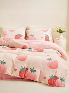 MENDALE | Coral Fleece Bedding Set Milk Velvet Double-Faced Sheets and Blankets Flannel Bedding