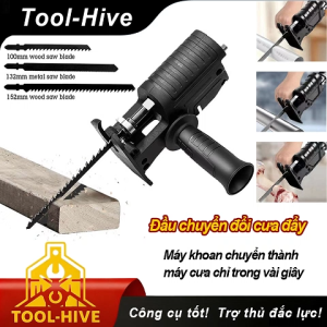 Đầu biến máy khoan thành cưa đẩy nhanh kèm 3 lưỡi cưa đa dụng cắt gỗ kim loại nhựa
