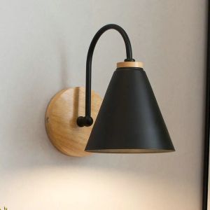 JOYINLED Wooden Nordic Industrial Wall Light Industrial Indoor LED Lighting Bedside Bedroom Lamp Sconce Wall Light Fixture Decor