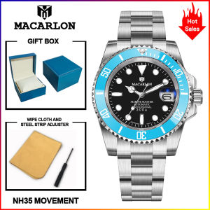 MACARLON Design New Calendar Mechanical Watch Men Sapphire Glass Luminous Stainless Steel Waterproof China NH35 Automatic Watch