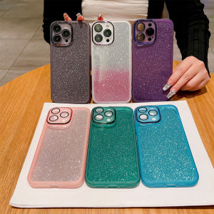 สำหรับ OPPO A57 A77 A76 A77s 5G 4G เคสกลิตเตอร์ OppoA57ระยิบระยับสีไล่ระดับสีผิวด้านโปร่งใสป้องกันเลนส์กล้องป้องกันทุกส่วนของเครื่องเคสด้านหลังเป็นซิลิโคนนิ่มกันกระแทก