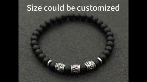 Vòng Tay Nam 6mm Làm Từ Đá Howlite Đá Lava Đá Mắt Hổ Kèm Charm Mantra Viking Phong Cách Dân Tộc Chất Liệu Hợp Kim Kẽm.