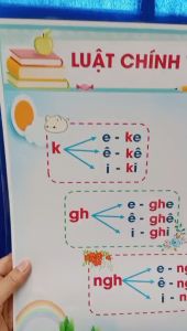 Luật chính tả in bạt (kích thước 60cm *80cm) giáo cụ dạy học  đồ dùng dạy học.