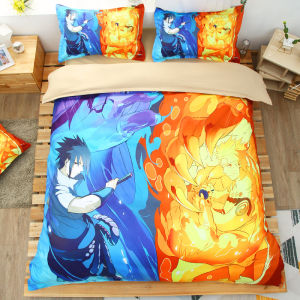 Naruto Cartoon Anime Bedding Set 1.8m Pure Cotton Bed Sheet 1.5m Bed Canopy Bedding Accessories Digital Printing Student Friendly