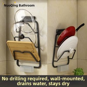 Wall-Mounted Drilling-Free Multifunction Kitchen Storage Rack