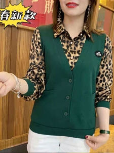 Leopard Print False Two-Piece Sweaters: A Stylish Option for Women's Fashion Clothing