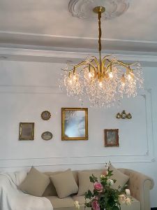 Lampu Gantung Bunga-bunga Kemewahan Kristal Chandelier 3 Warna Mewah Ruang Tamu Kamar Tidur Lampu Langit -langit Sangat Indah Pernikahan Lampu Hias ly