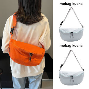 Fashionable Canvas Crossbody Bag for Work Nylon Dumpling Shape Mobile Phone Bag Ladies Small Accessories Purse 2025 New Pure Color