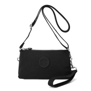Lightweight Compact Crossbody Phone Bag Stylish Korean Design Nylon Material Zipper Closure for Women Durable Fashionable Mobile Pouch